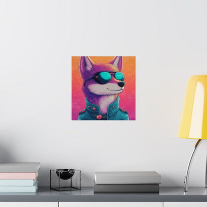Fetching Fox - Whimsical Animals Art Poster Series - Trendy Wall Art - Vibrant Art Prints - Funny Animal Portrait Style Posters