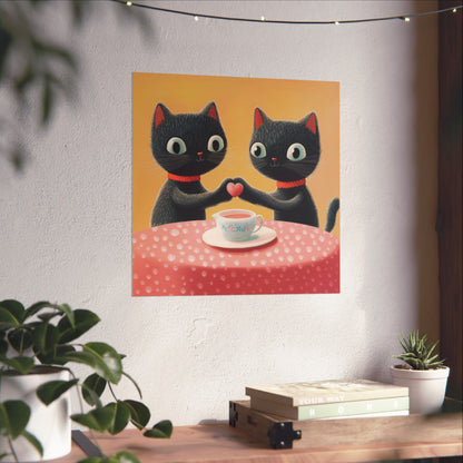 Cat Café - Loving Life - Matte Vertical Posters - Perfect Wall Art for Cat Lovers