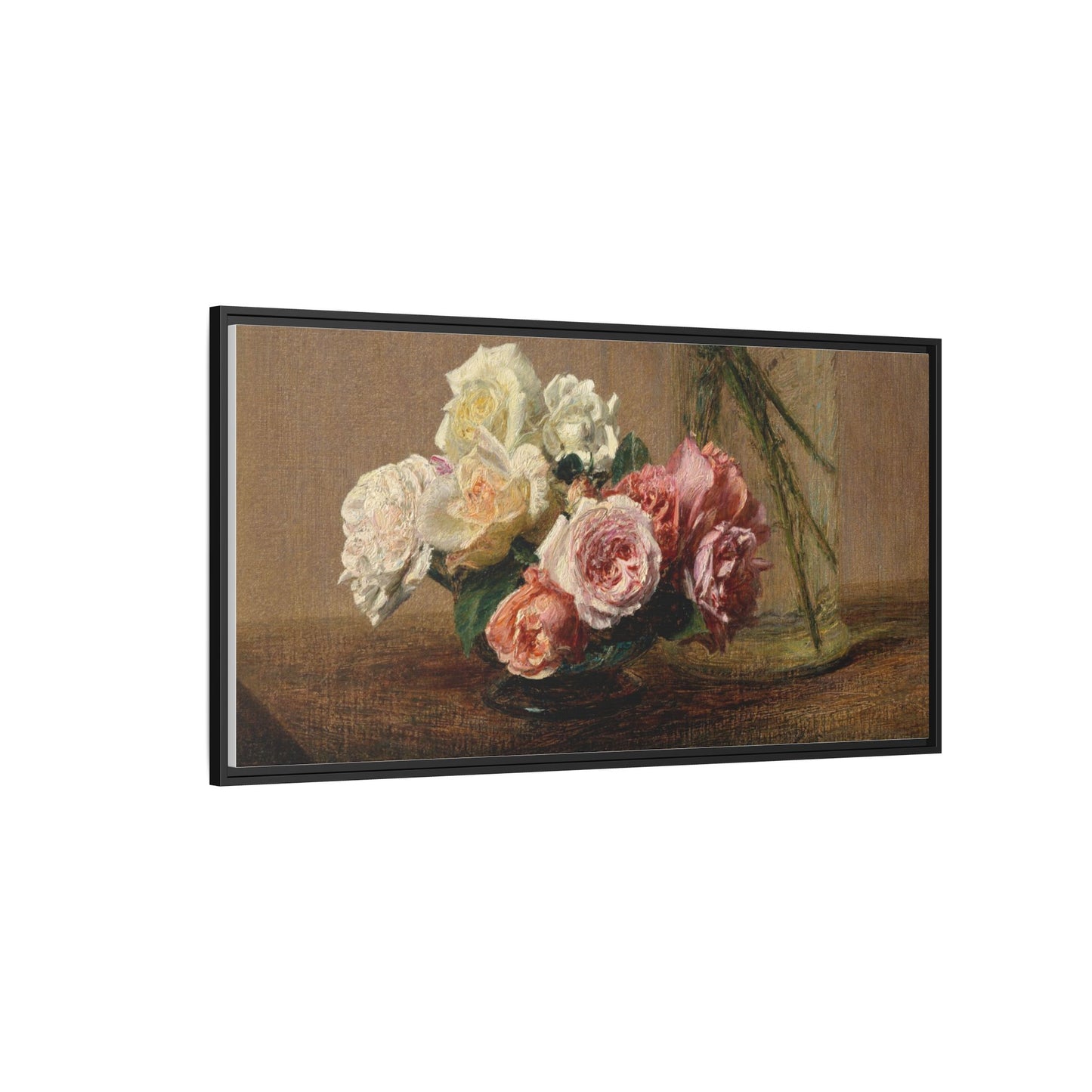 Henri Fantin-Latour : Roses and Lilies (1888) - Giclee Fine Art Print - Museum Collection Framed Canvas Print