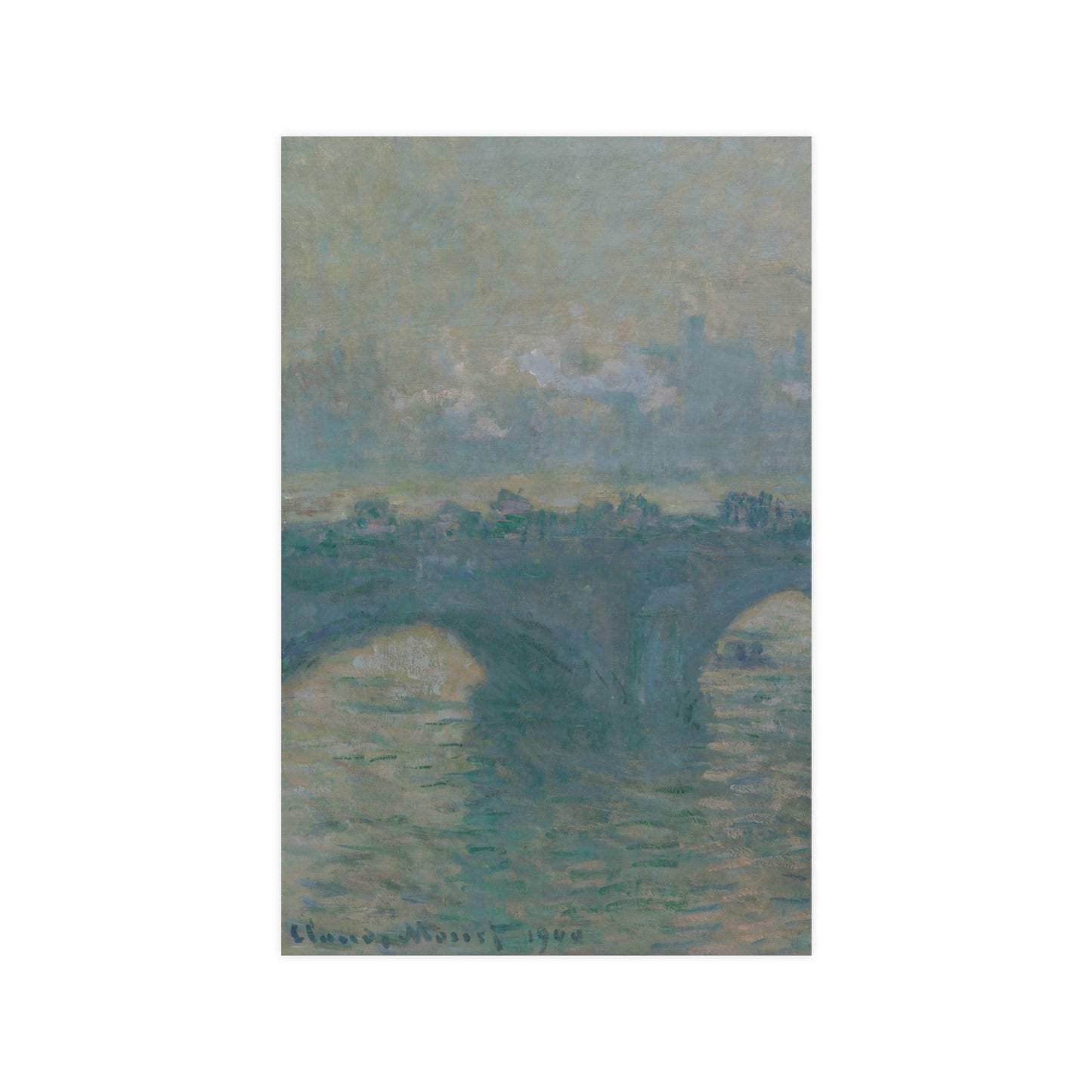 Waterloo Bridge Gray Weather - Monet Fine Art Poster