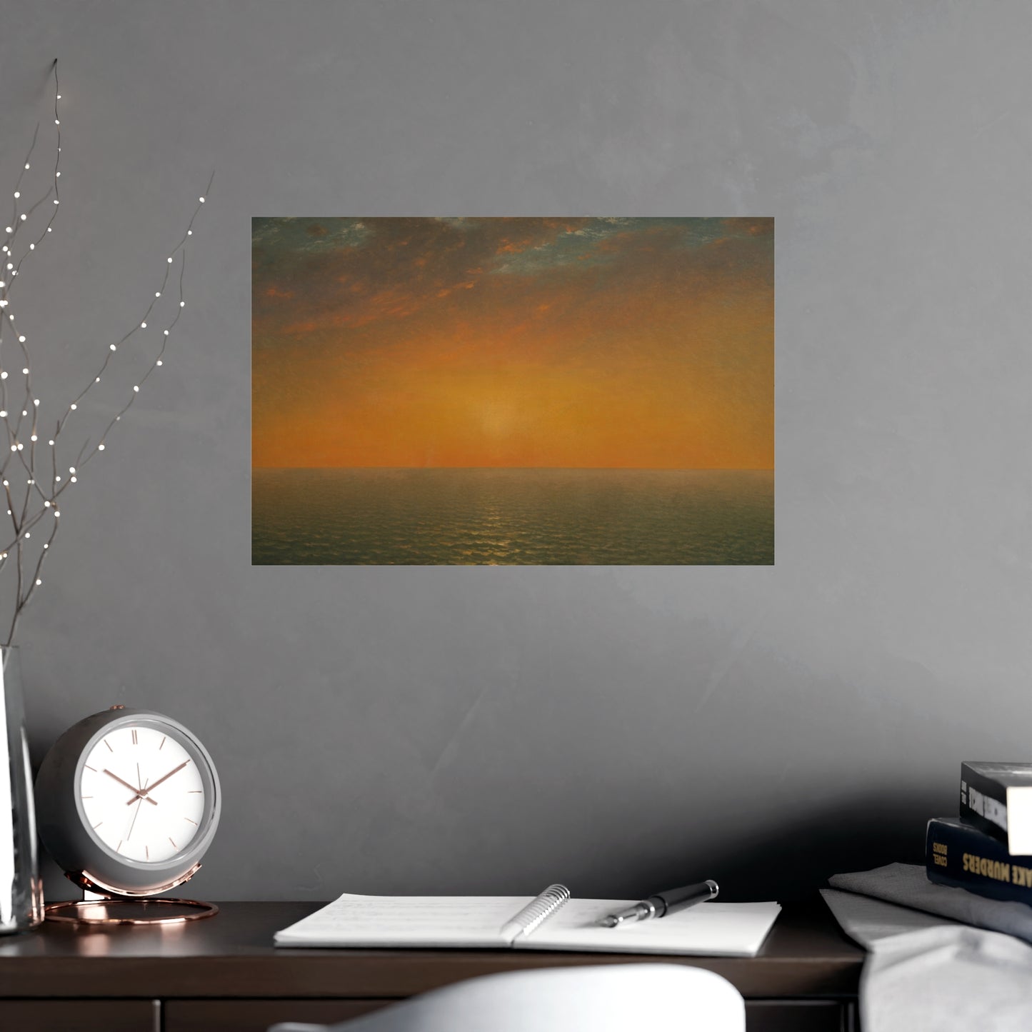 John Frederick Kensett : Sunset on the Sea (1872) - Museum Collection - Fine Art Print