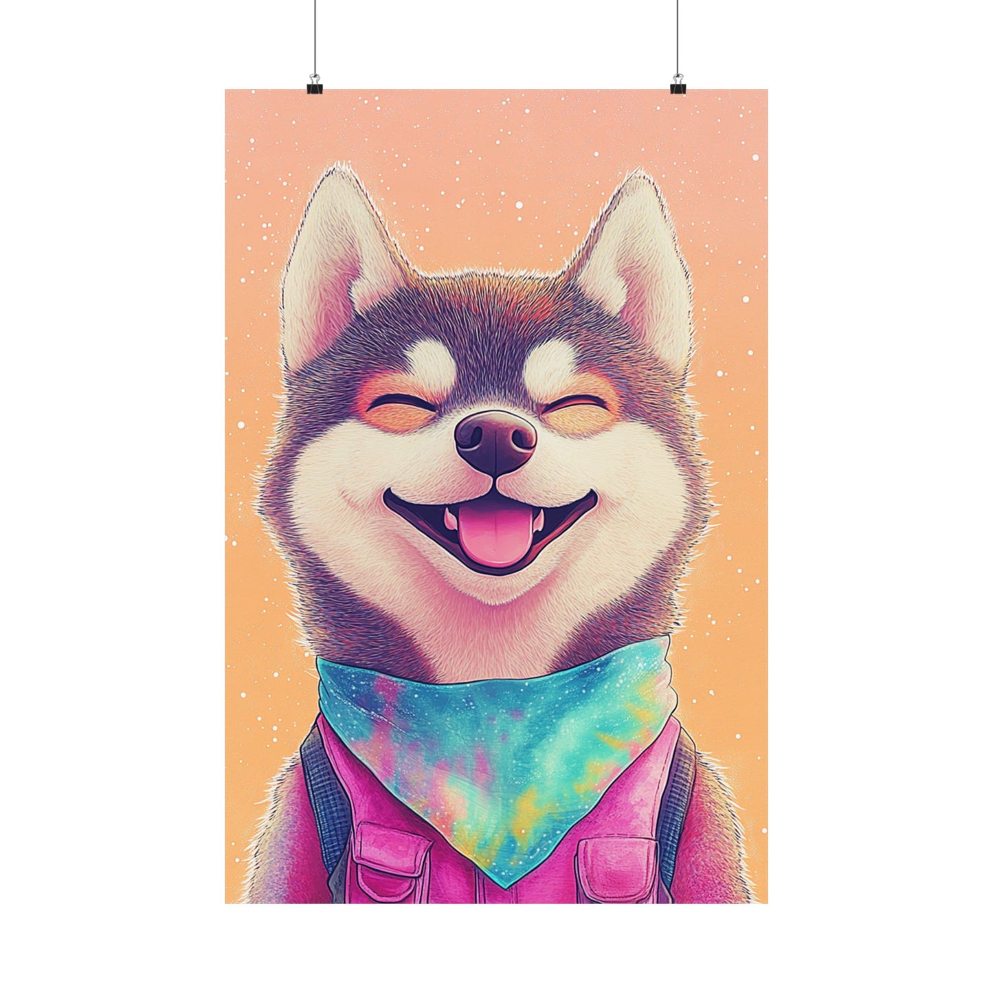 Shiba Inu So Happy - Matte Vertical Poster - Brighten Your Space with Joy - Love Dogs - Wall Art