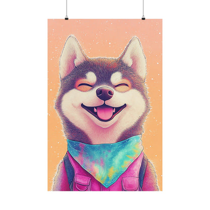 Shiba Inu So Happy - Matte Vertical Poster - Brighten Your Space with Joy - Love Dogs - Wall Art