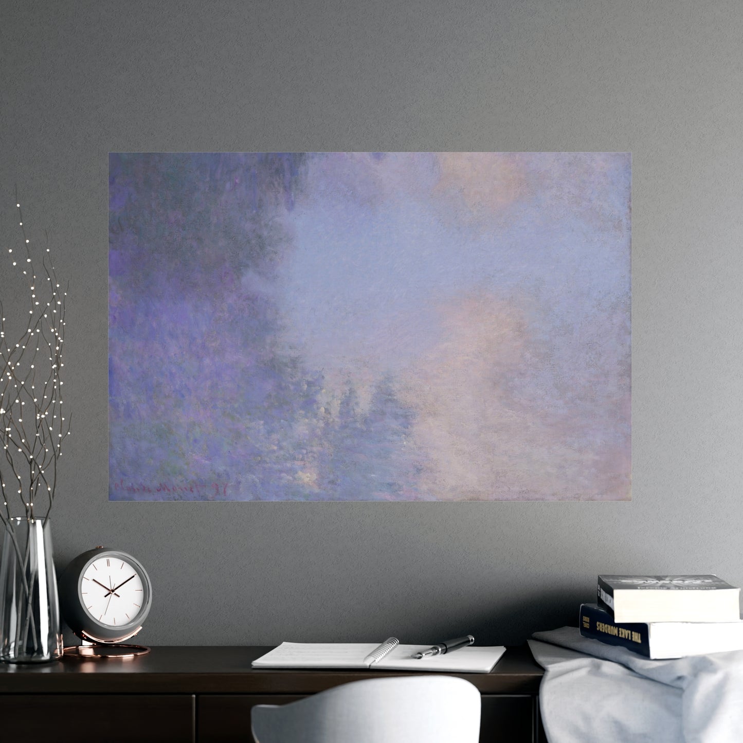 Branch of the Seine near Giverny in Mist - Monet Fine Art Poster