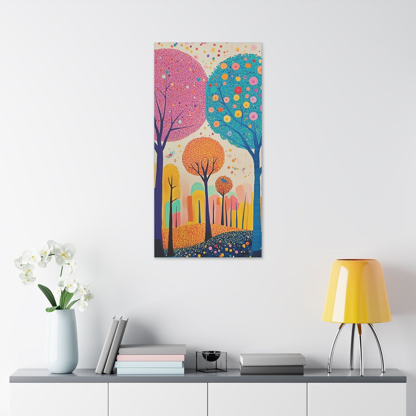 Happy Polka Dot Trees - Delight in Nature Series - Fine Art Print on Canvas