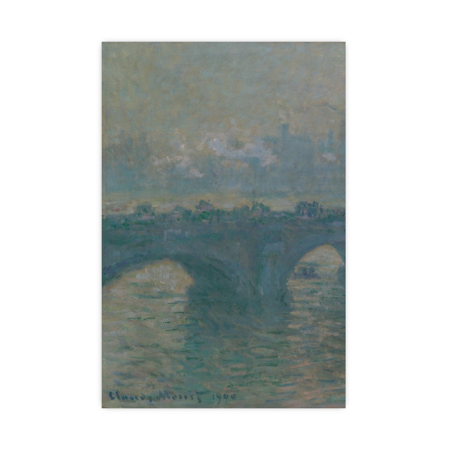 Waterloo Bridge Gray Weather - Monet Fine Art Poster
