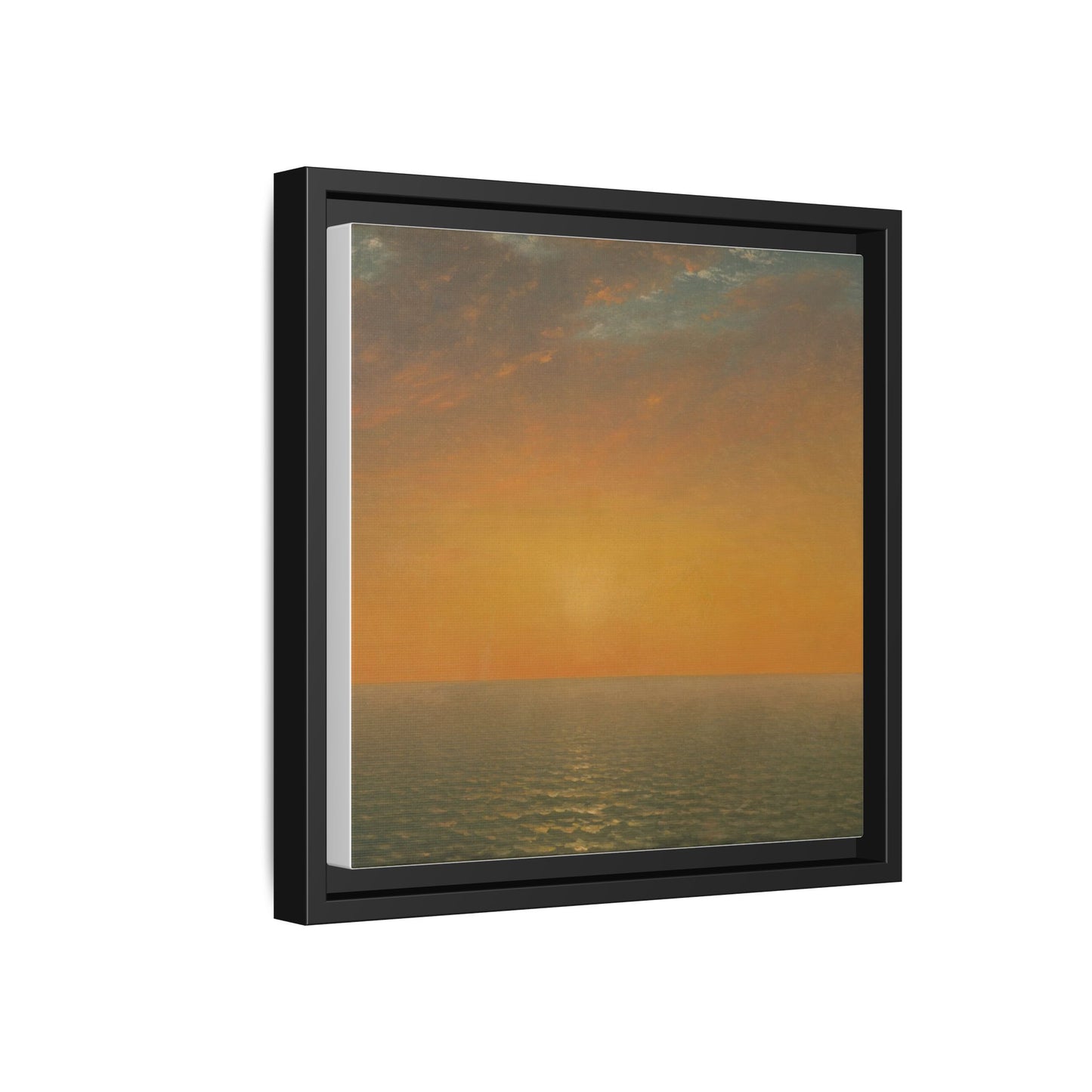 John Frederick Kensett : Sunset on the Sea (1872) - Museum Collection - Framed Canvas Print