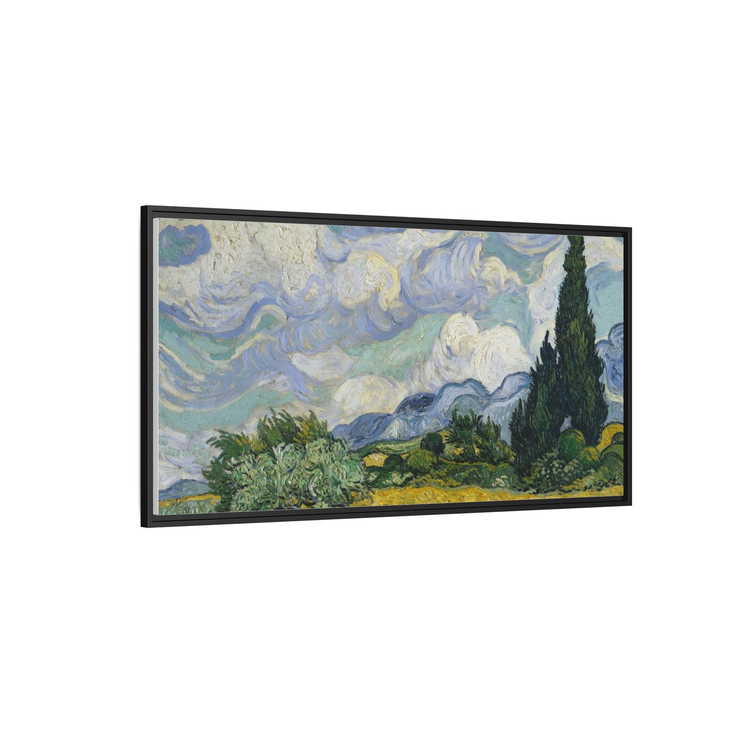 Van Gogh - Wheat Field with Cypresses - Museum Collection - Framed Canvas Print