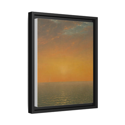 John Frederick Kensett : Sunset on the Sea (1872) - Museum Collection - Framed Canvas Print