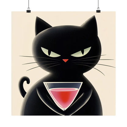 Yes, I'm Judging You - Cat Café Series - Black Cat Poster - Stylish Wall Art for Cat Lovers