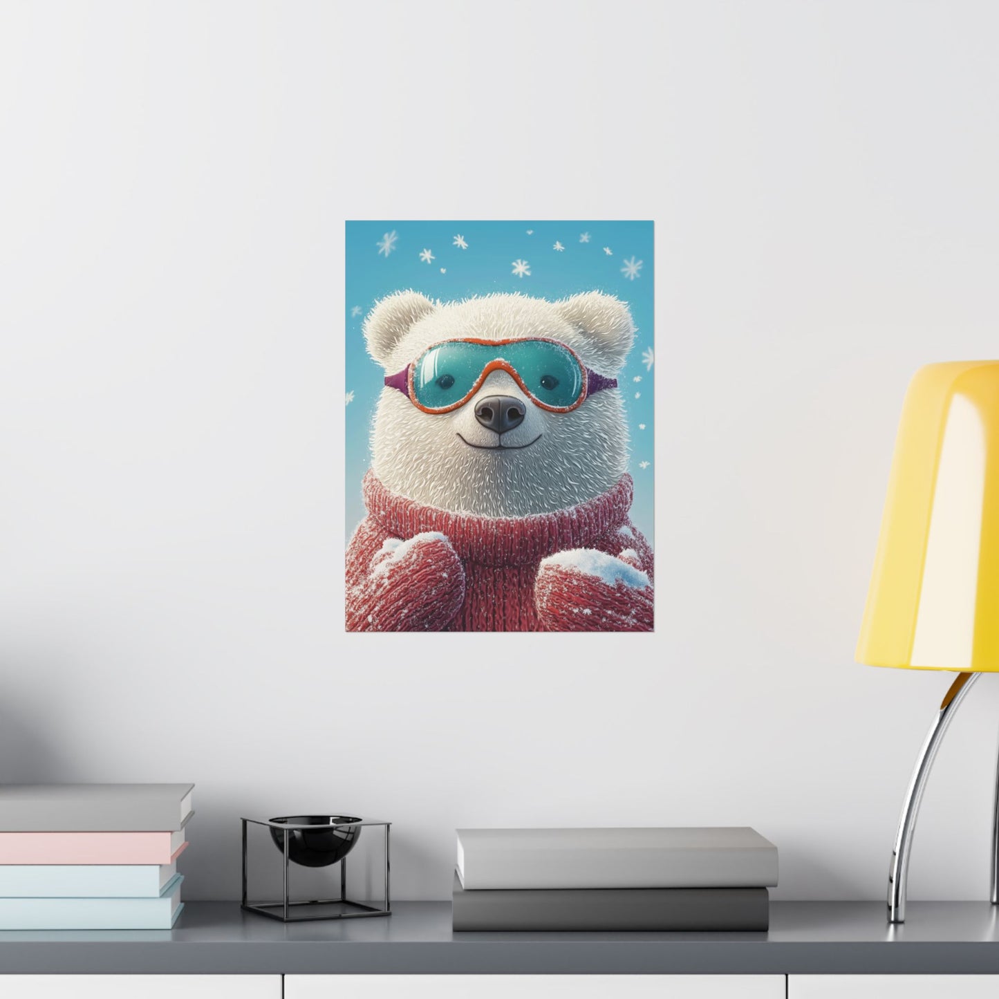Chill Polar Bear Winter Poster - Cozy & Joyful -  Wall Art & Home Décor