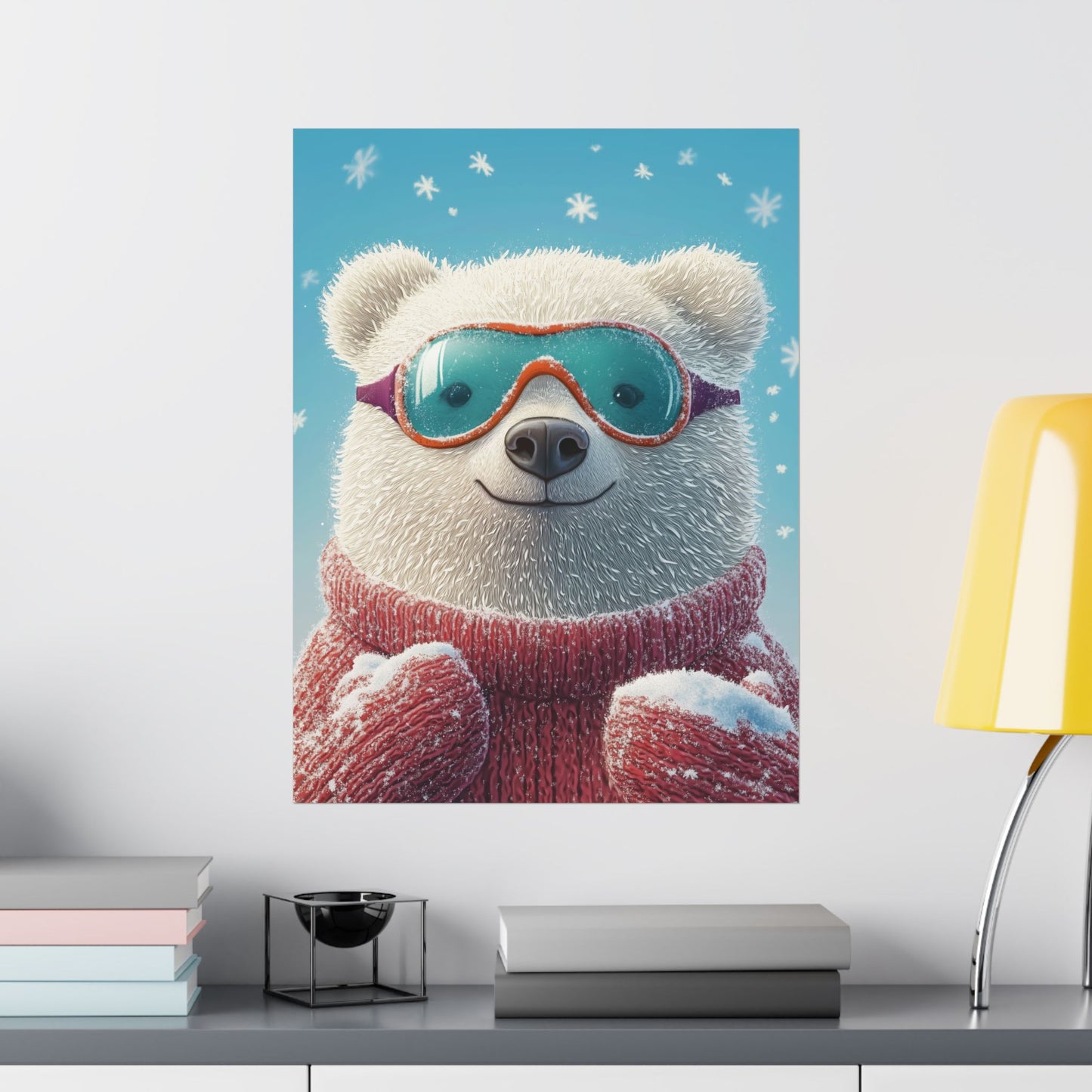 Chill Polar Bear Winter Poster - Cozy & Joyful -  Wall Art & Home Décor