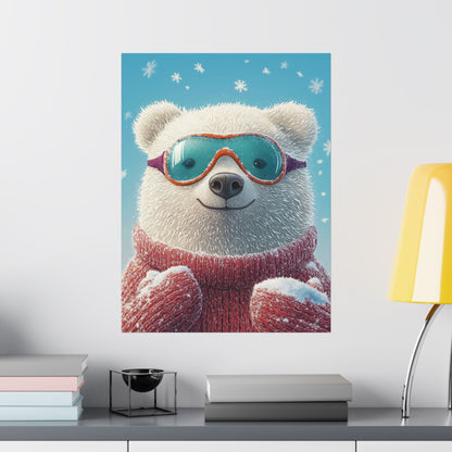 Chill Polar Bear Winter Poster - Cozy & Joyful -  Wall Art & Home Décor