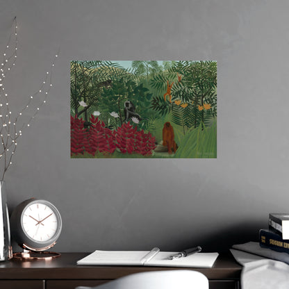 Tropical Forest with Monkeys - Rousseau Fine Art Poster