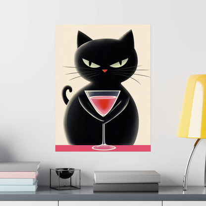 Yes, I'm Judging You - Cat Café Series - Black Cat Poster - Stylish Wall Art for Cat Lovers