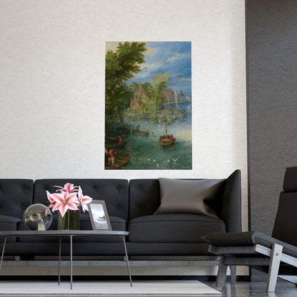 River Landscape Scene - Dutch Golden Age - Vintage Fine Art Print