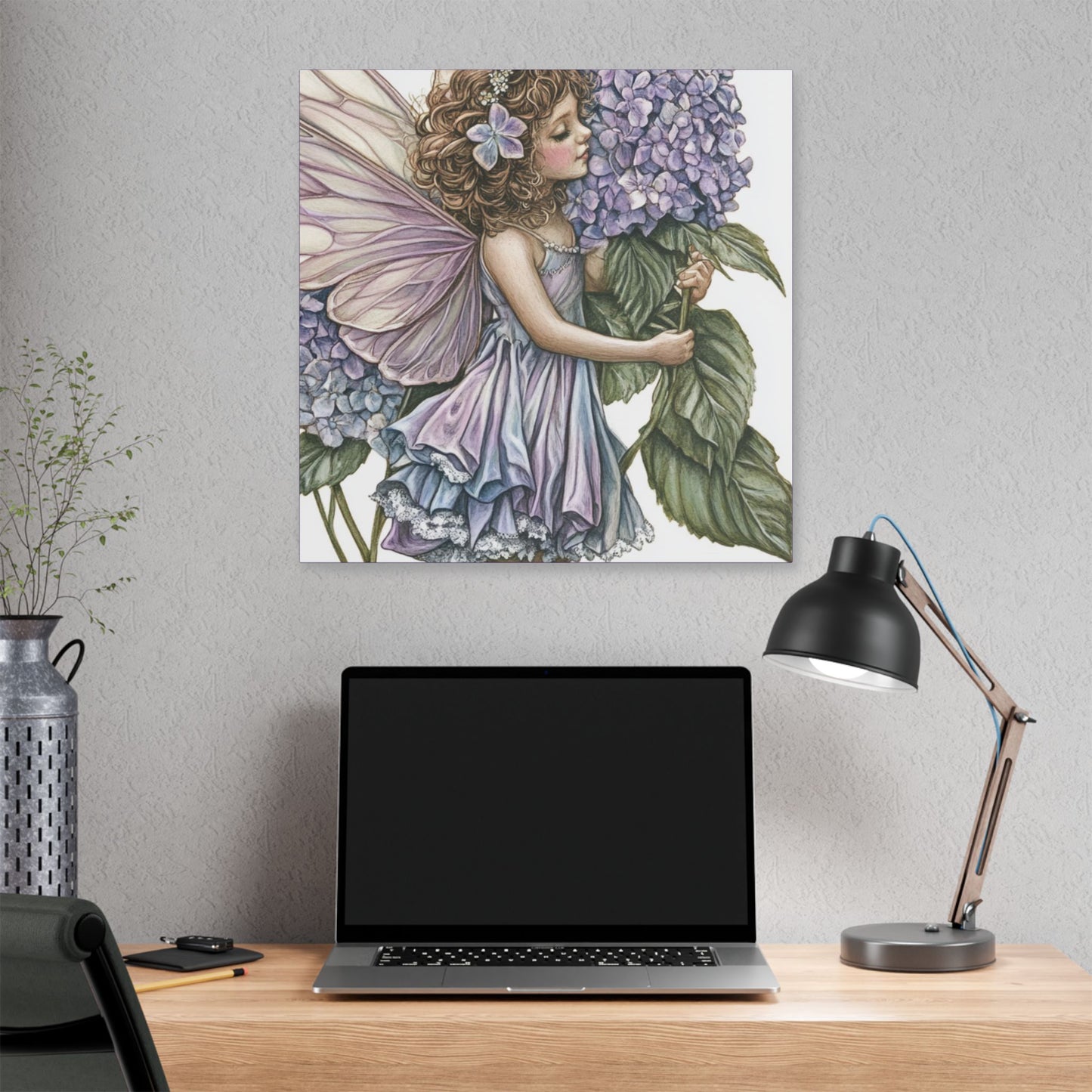 Purple Hydrangea - Flowers & Fairies Collection - Fine Art Print on Canvas