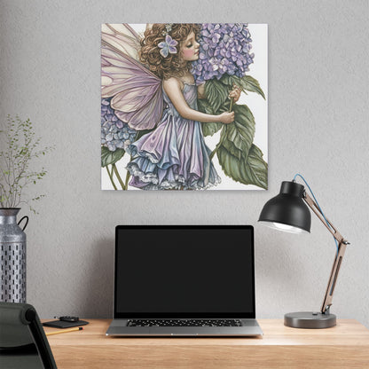 Purple Hydrangea - Flowers & Fairies Collection - Fine Art Print on Canvas
