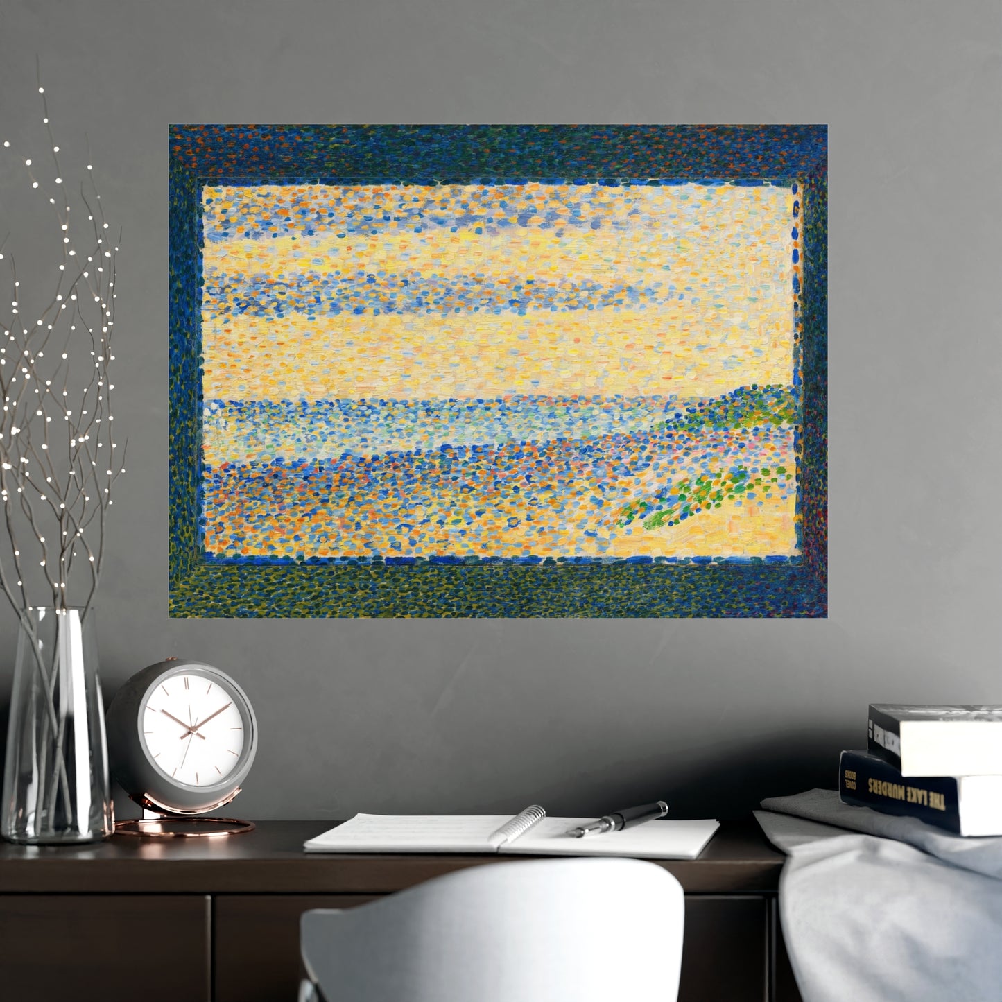 Seascape at Gravelines - Seurat Pointillist Fine Art Poster
