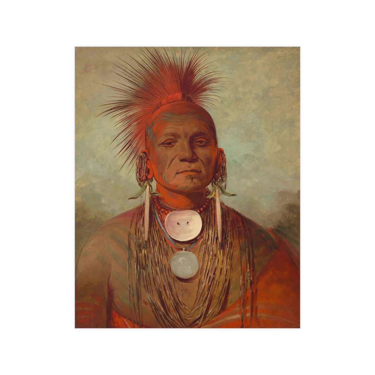 Iowa Medicine Man Portrait - George Catlin - Fine Art Poster