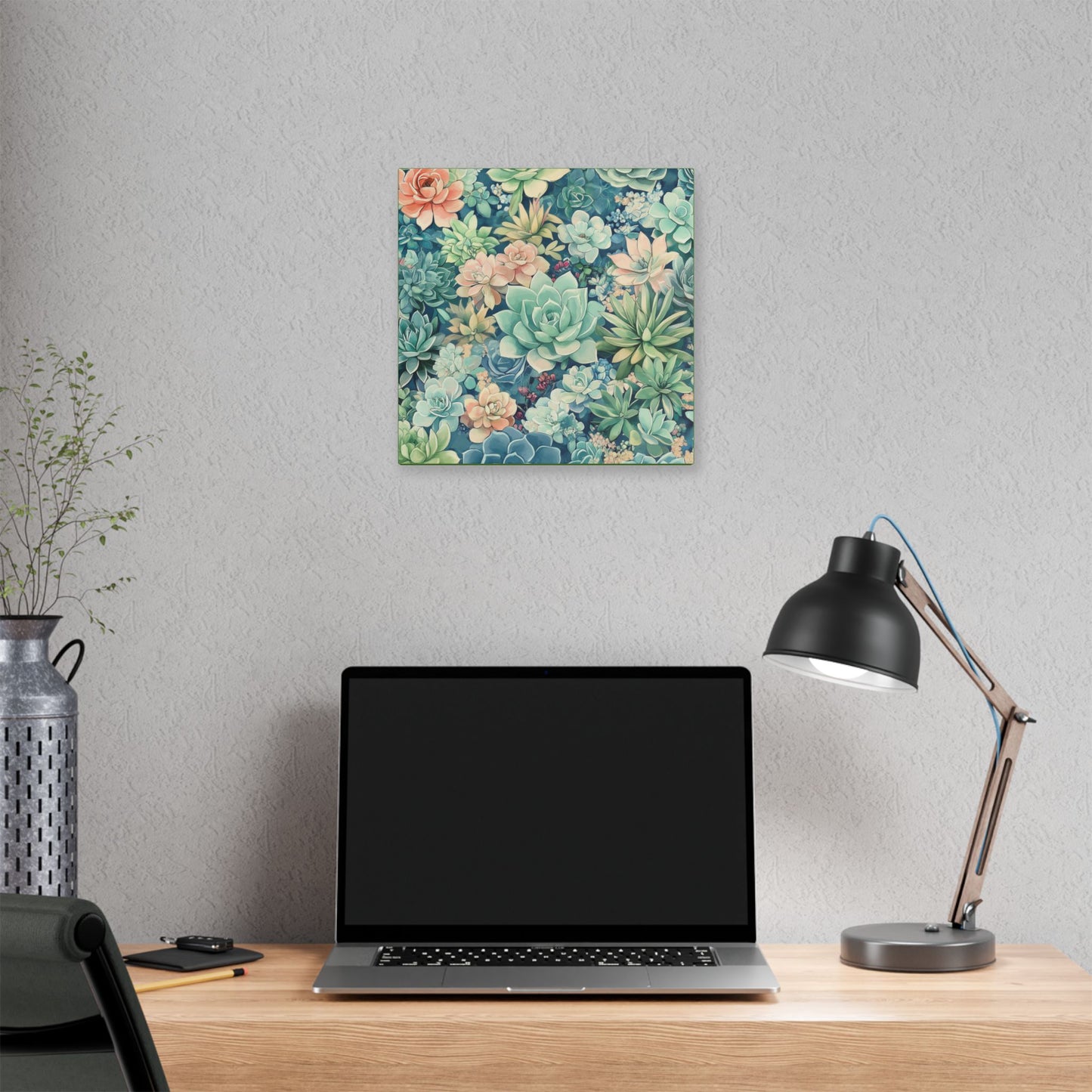 Succulents in Pastel - Secret Garden Collection - Fine Art Print on Canvas