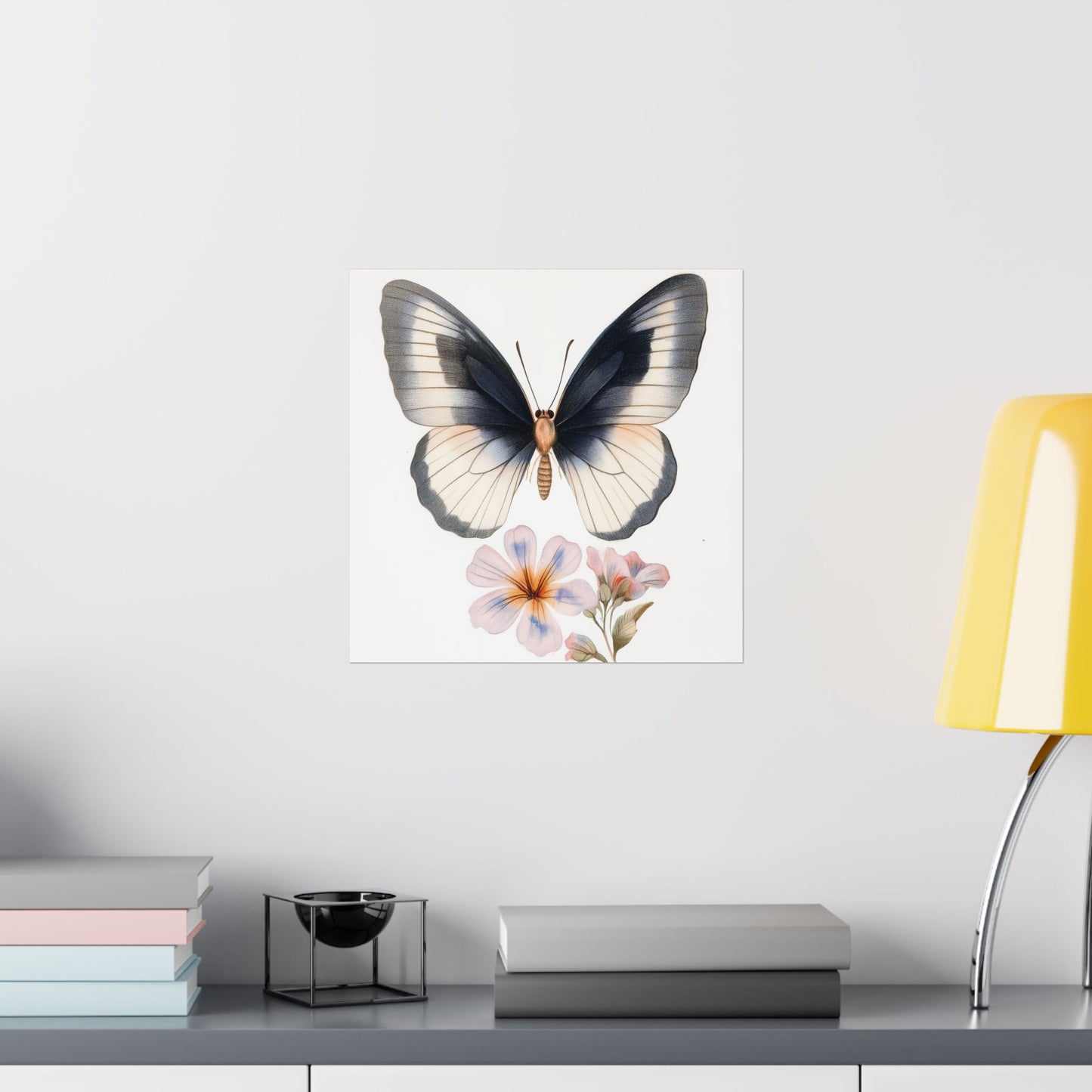 Vintage Butterfly Botanical Print - Matte Vertical Poster - Elegant Wall Art for Nature Lovers