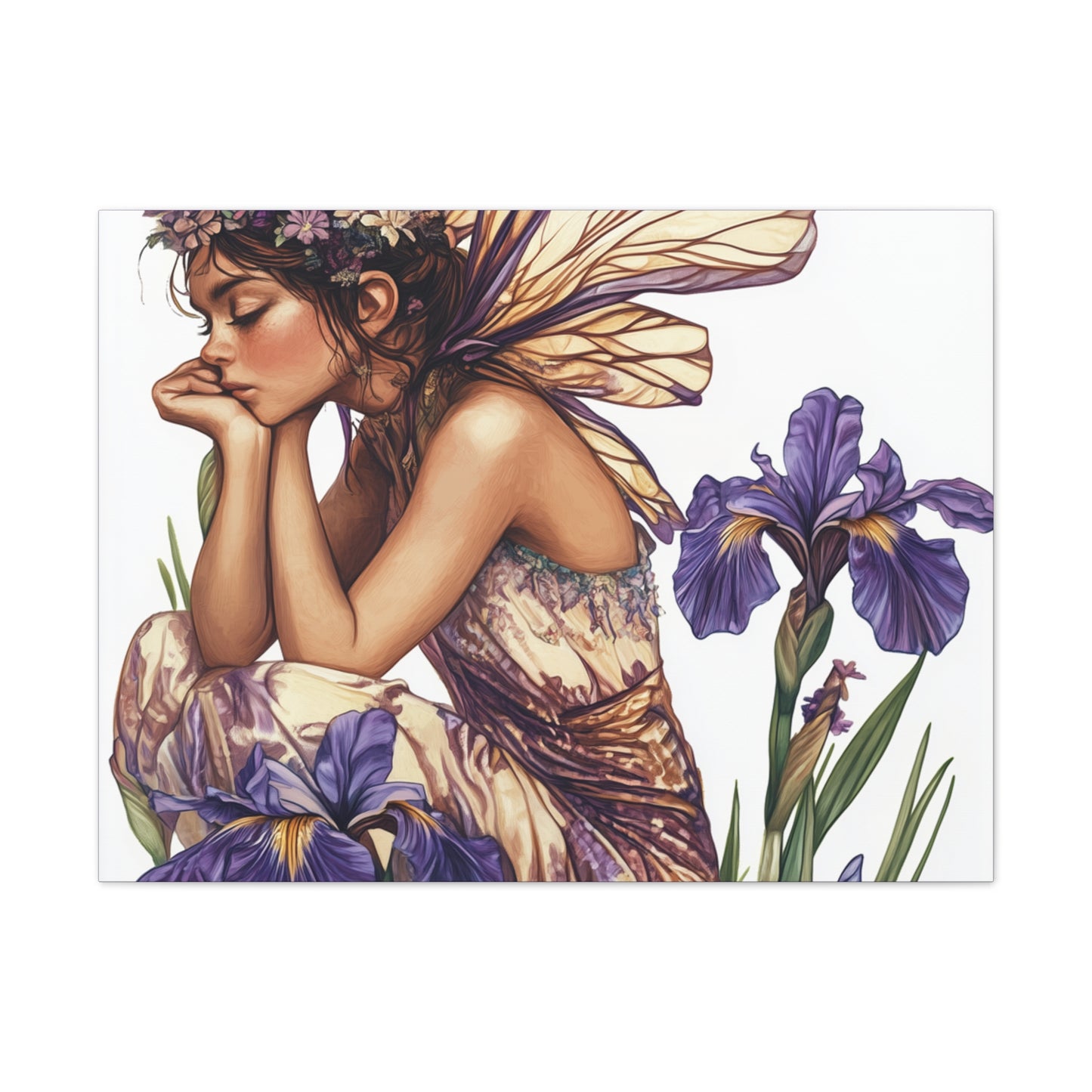 Iris You Were Here - Flowers & Fairies Collection - Fine Art Print on Canvas