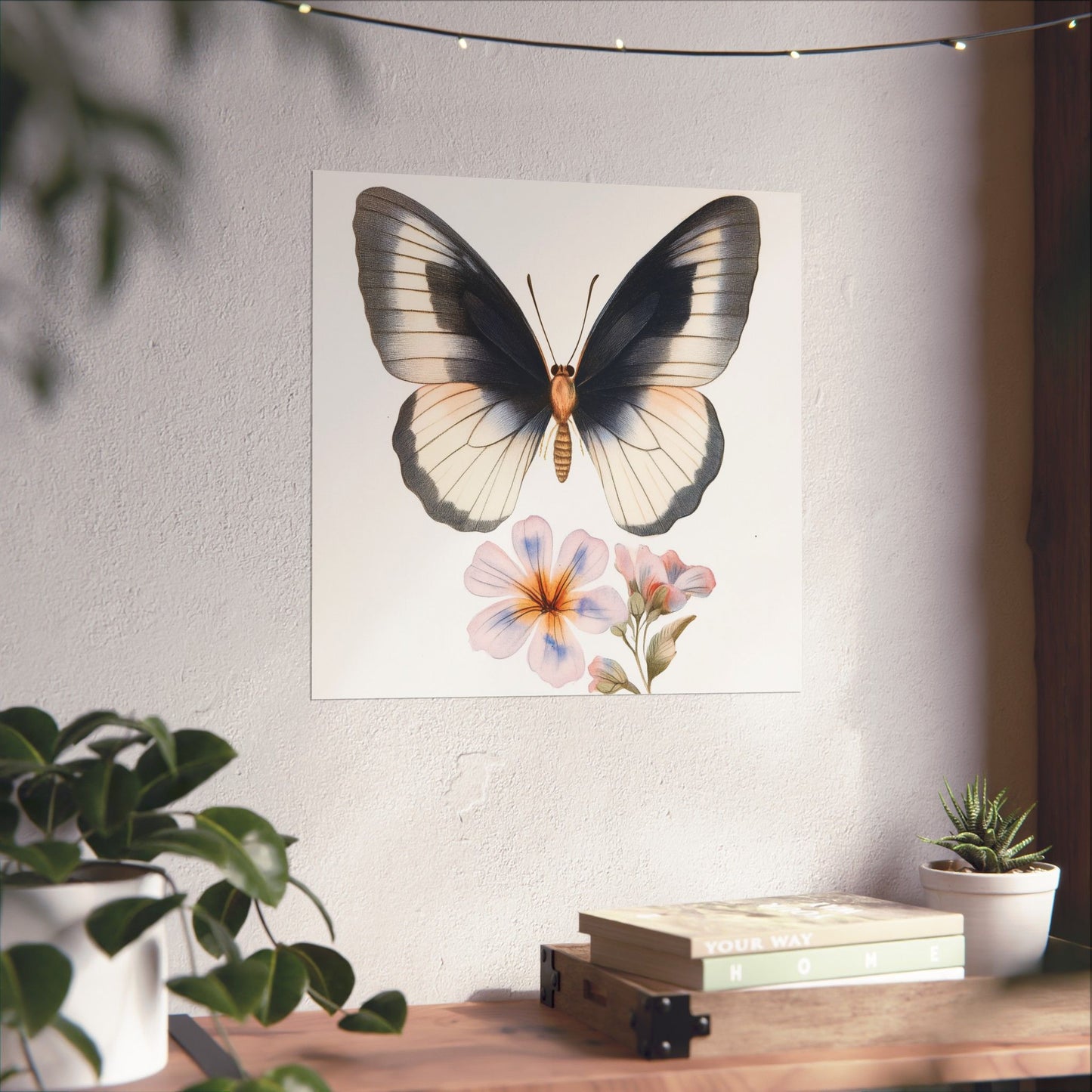 Vintage Butterfly Botanical Print - Matte Vertical Poster - Elegant Wall Art for Nature Lovers