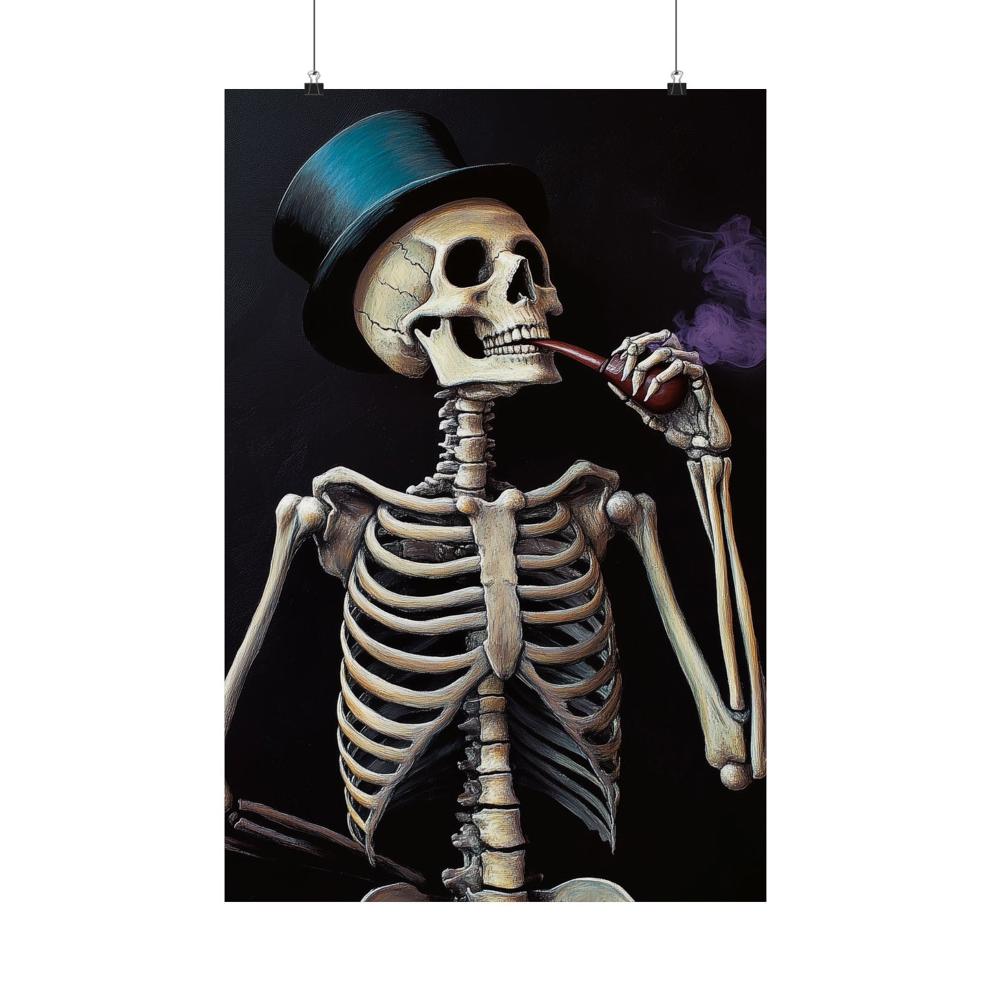 Dapper Skeleton Portrait Poster - Gothic Posters - Vertical Poster - Perfect for Halloween Party Décor