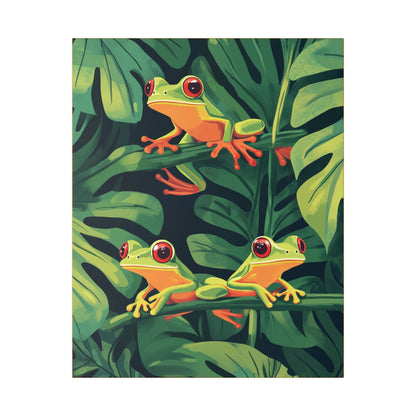 Tree Frog Trio - Garden Friends Series - Fine Art Print on Canvas