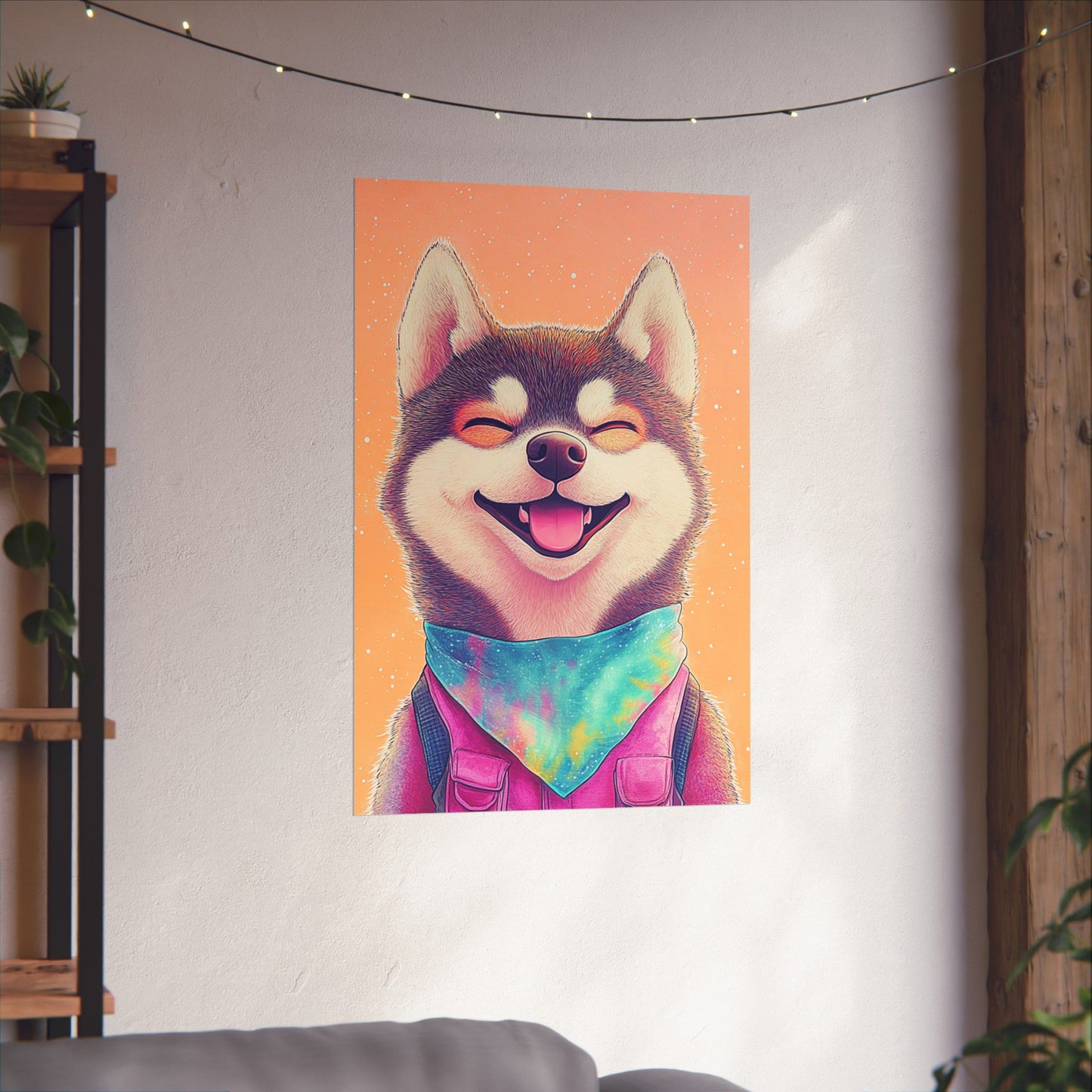 Shiba Inu So Happy - Matte Vertical Poster - Brighten Your Space with Joy - Love Dogs - Wall Art
