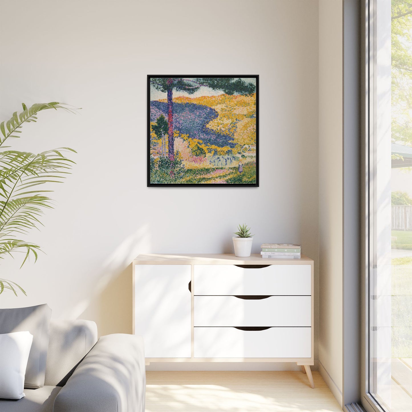 Valley with Fir Shade on the Mountain - Museum Collection - Framed Canvas Print
