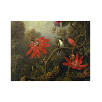 Hummingbird in Lush Tropical Landscape - Museum Collection - Fine Art Poster