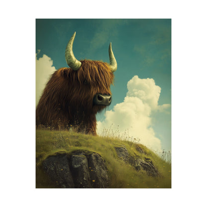 Highland Cow Whimsical Fine Art Print