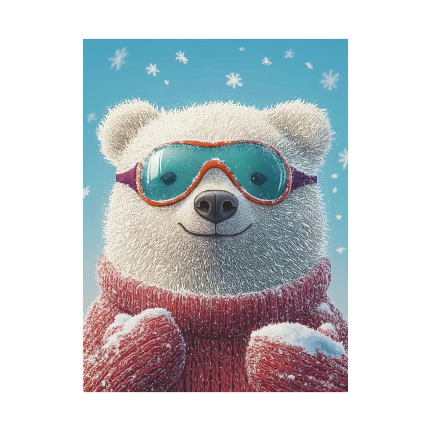 Chill Polar Bear Winter Poster - Cozy & Joyful -  Wall Art & Home Décor