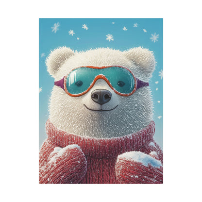 Chill Polar Bear Winter Poster - Cozy & Joyful -  Wall Art & Home Décor