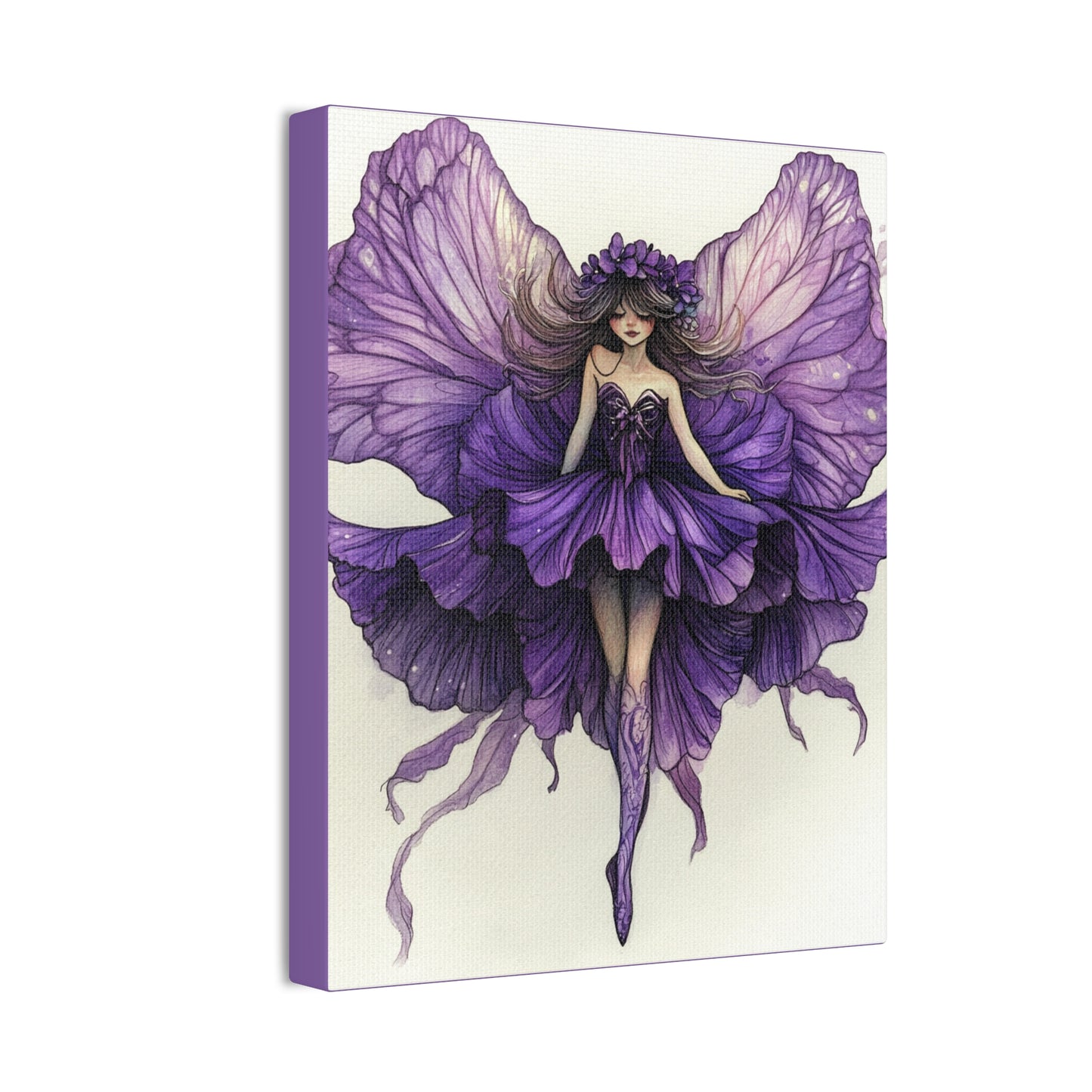A Violet Affair - Fairies & Flowers Collection - Wall Art - on Canvas
