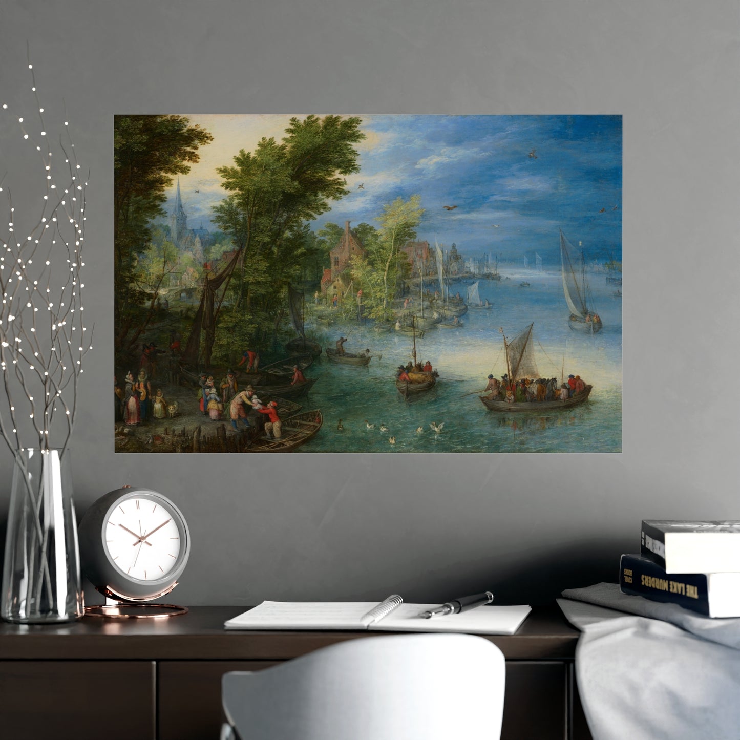 River Landscape Scene - Dutch Golden Age - Vintage Fine Art Print