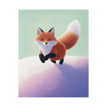 Playful Fox  - Whimsical Animals Wall Art - Cute Animal Posters -  Love Foxes - Vertical Poster