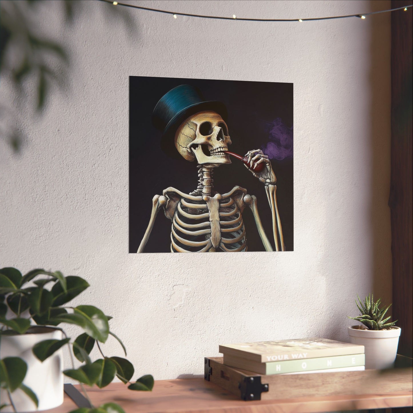 Dapper Skeleton Portrait Poster - Gothic Posters - Vertical Poster - Perfect for Halloween Party Décor
