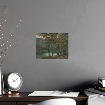 Sunlight Through Trees River Sihl - Forest Landscape Fine Art Poster