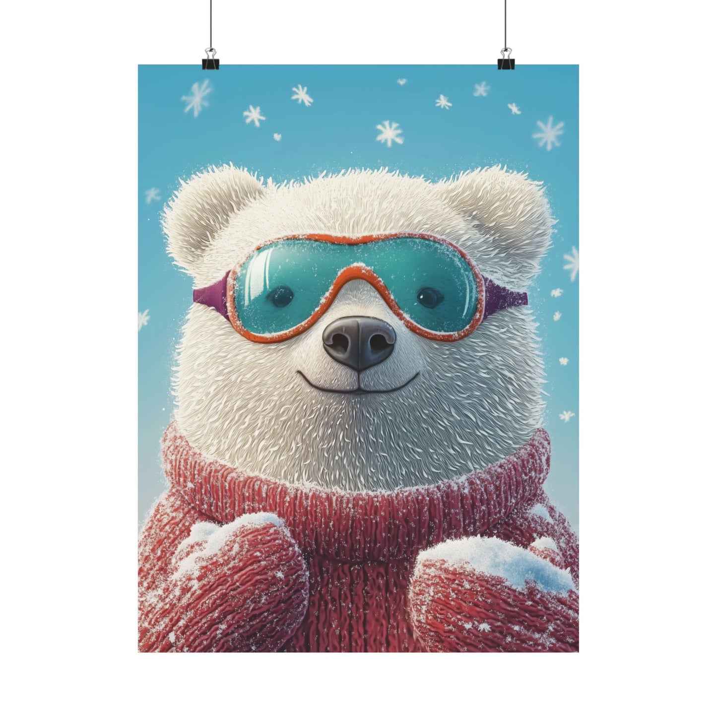 Chill Polar Bear Winter Poster - Cozy & Joyful -  Wall Art & Home Décor