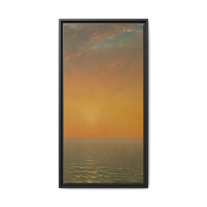 John Frederick Kensett : Sunset on the Sea (1872) - Museum Collection - Framed Canvas Print