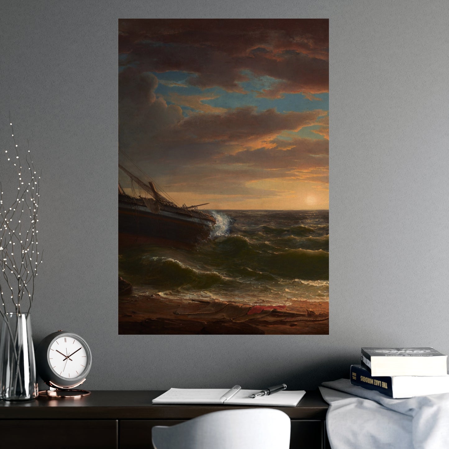 The Stranded Ship - Maritime Drama Fine Art Poster
