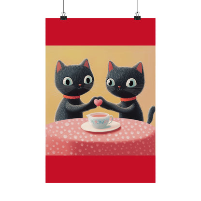 Cat Café - Loving Life - Matte Vertical Posters - Perfect Wall Art for Cat Lovers