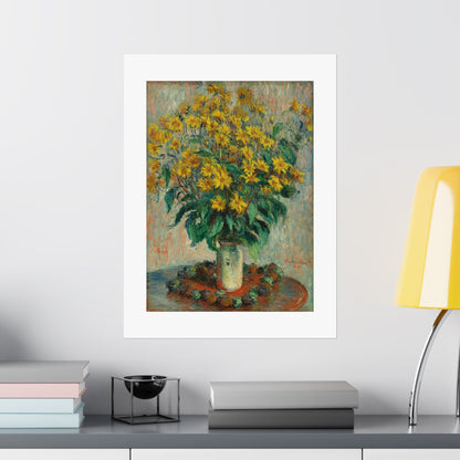 Claude Monet - Jerusalem Artichokes Painting - Fine Art Print - Vertical Poster - Floral Art Décor
