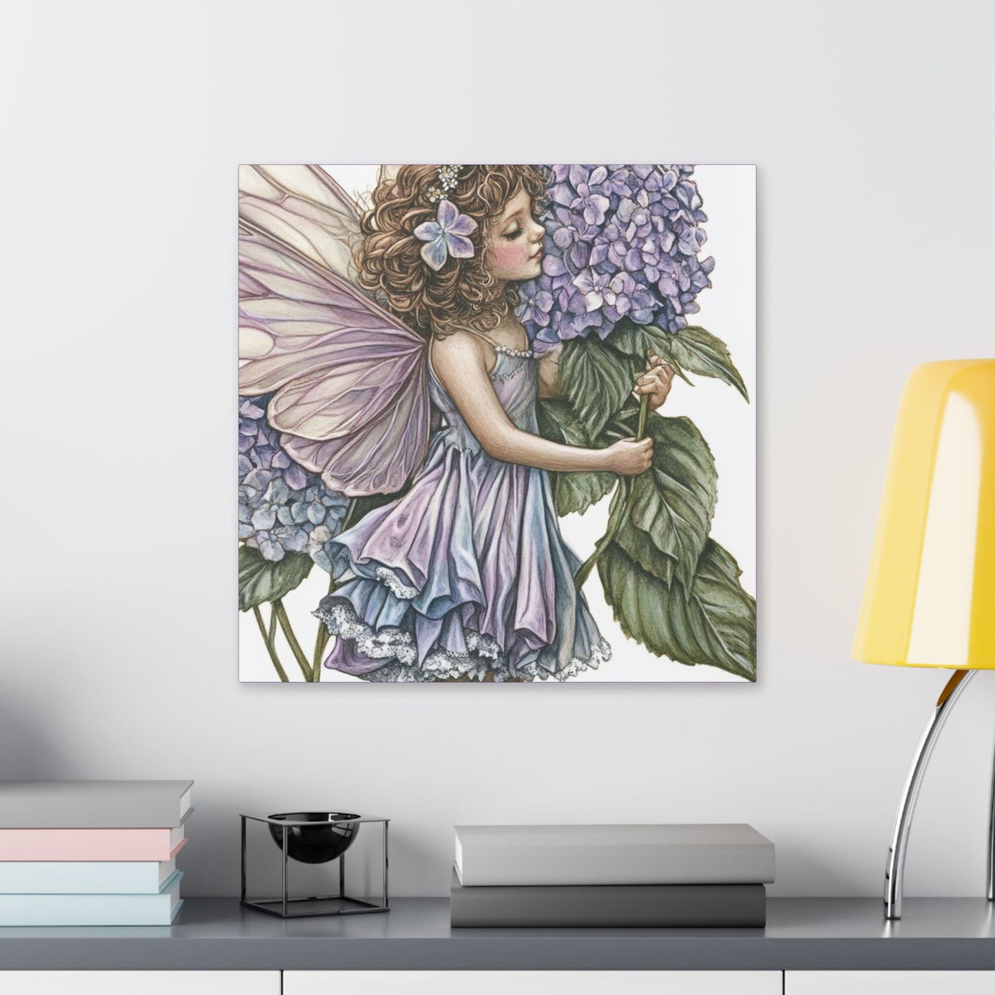 Purple Hydrangea - Flowers & Fairies Collection - Fine Art Print on Canvas