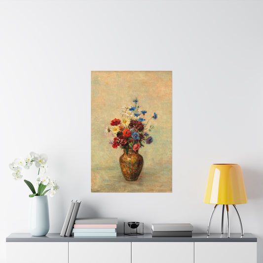 Vintage Floral Painting - Fine Art Print - Flowers in a Vase Painting - Floral Art Poster - Vintage Flower Bouquet Wall Décor - Flowers in a Vase Wall Art