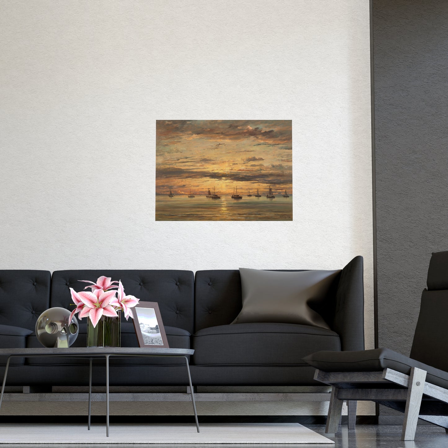 Sunset at Scheveningen - Dutch Maritime Fine Art Poster