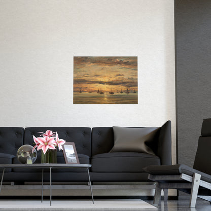 Sunset at Scheveningen - Dutch Maritime Fine Art Poster